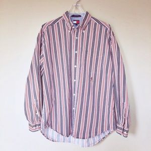 Vintage Tommy Hilfiger Striped Crest Button Down